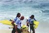 Hookipa Beach, 1998. First competition with, from left to right: Max Bo, Francesco and Sean Ordonez 